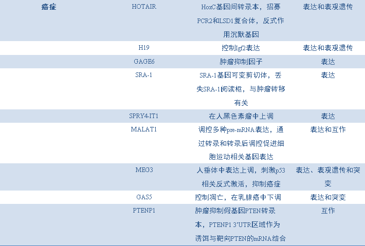 2.5 表1 近年部分疾病相關(guān)LncRNA研究成果3.png